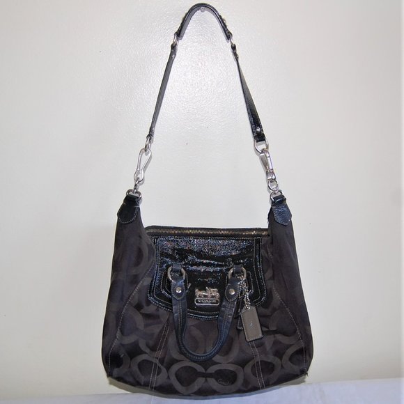 COACH Black leather and Canvas Satchel SHOULDER BAG - Picture 1 of 15